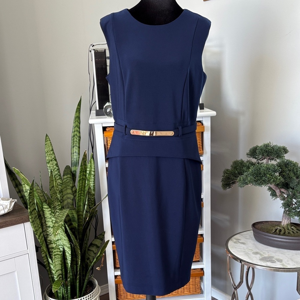 Frank Lyman Design Classic Blue Midi Dress - Picture 1 of 6